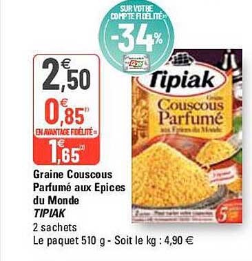 graine couscous parfumé aux épices du monde tipiak