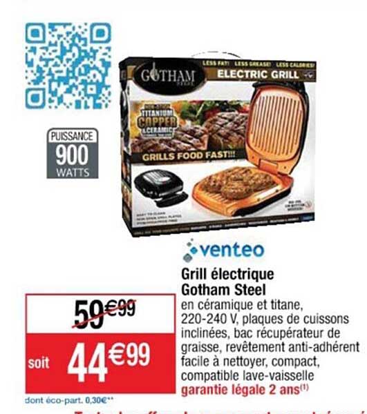 grill électrique gotham steel venteo
