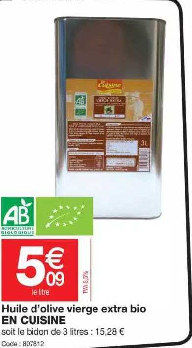 Huile D'olive Vierge Extra Bio En Cuisine