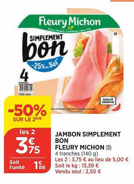 jambon simplement bon fleury michon