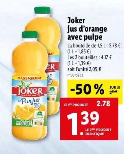 Jus D'orange Avec Pulpe Joker