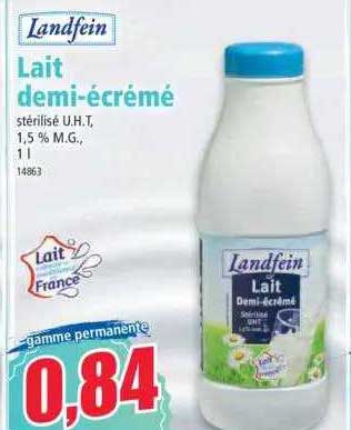 lait demi-écrémé landfein