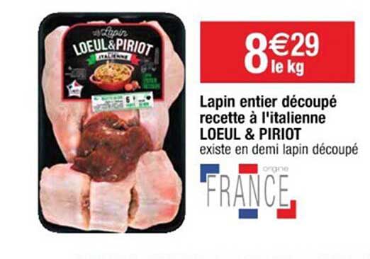 lapin entier découpé recette à l'italienne loeul & piriot