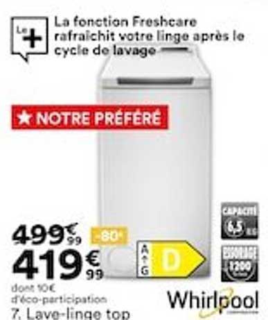 lave-linge top whirlpool