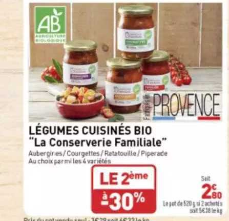 légumes cuisinés bio "la conserverie familiale"