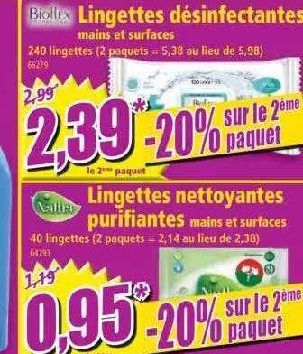 Lingettes Désinfectantes Mains Et Surfaces Bioflex