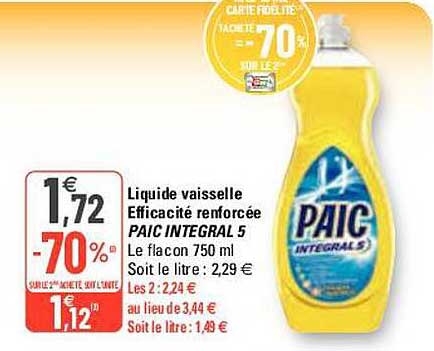 Liquide Vaisselle éfficacité Renforcée Paic Intégral 5