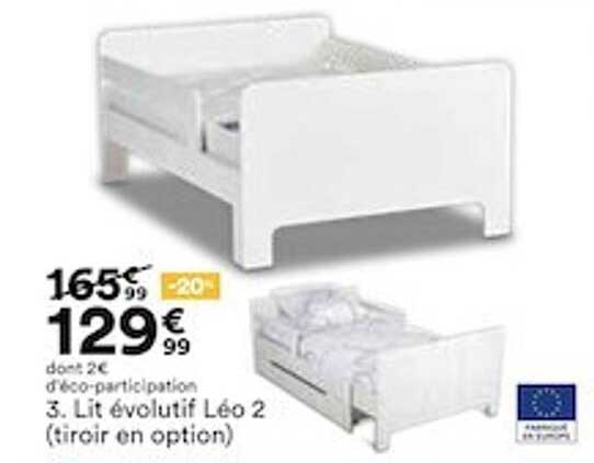 lit évolutif léo 2 tiroir en option