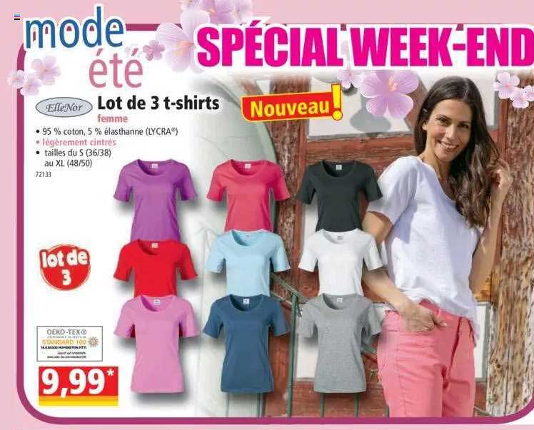 lot de 3 t-shirts elleNor