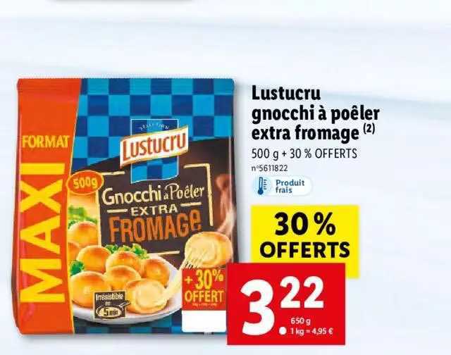 Lustucru Gnocchi à Poêler Extra Fromage