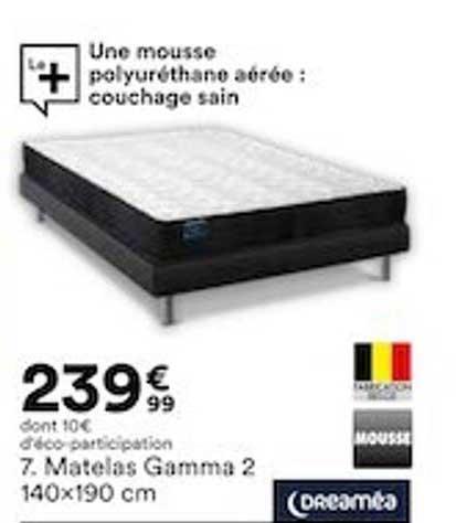 matelas gamma 2 140x190 cm dreaméa