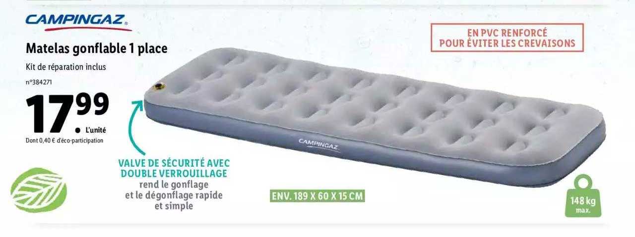 Matelas Gonflable 1 Place Campingaz