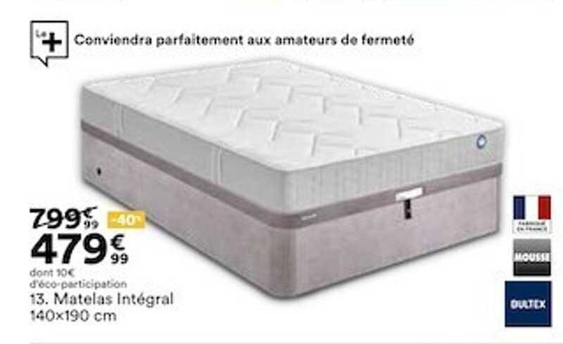 matelas intégral 140x190 cm