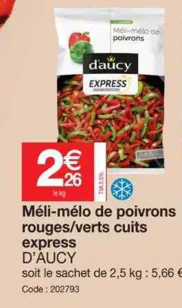 méli-mélo de poivrons rouges-verts cuits express d'aucy