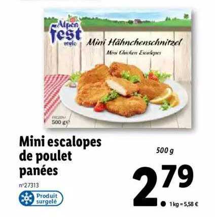 Mini Escalopes De Poulet Panées Alpen Fest