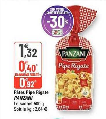 pâtes pipe rigate panzani