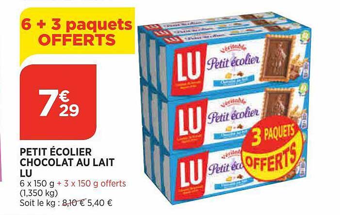 Petit écolier Chocolat Au Lait Lu
