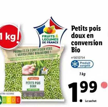 petits pois doux en conversion bio