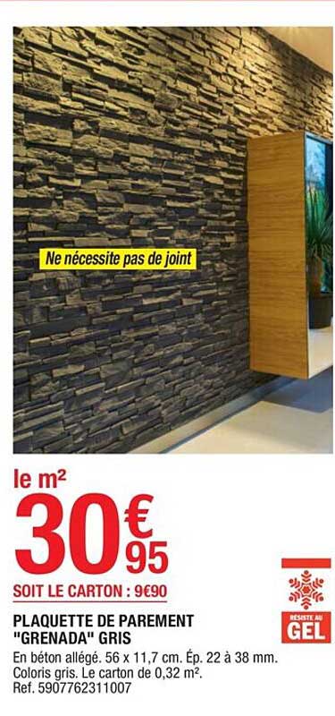 Plaquette De Parement "grenada" Gris