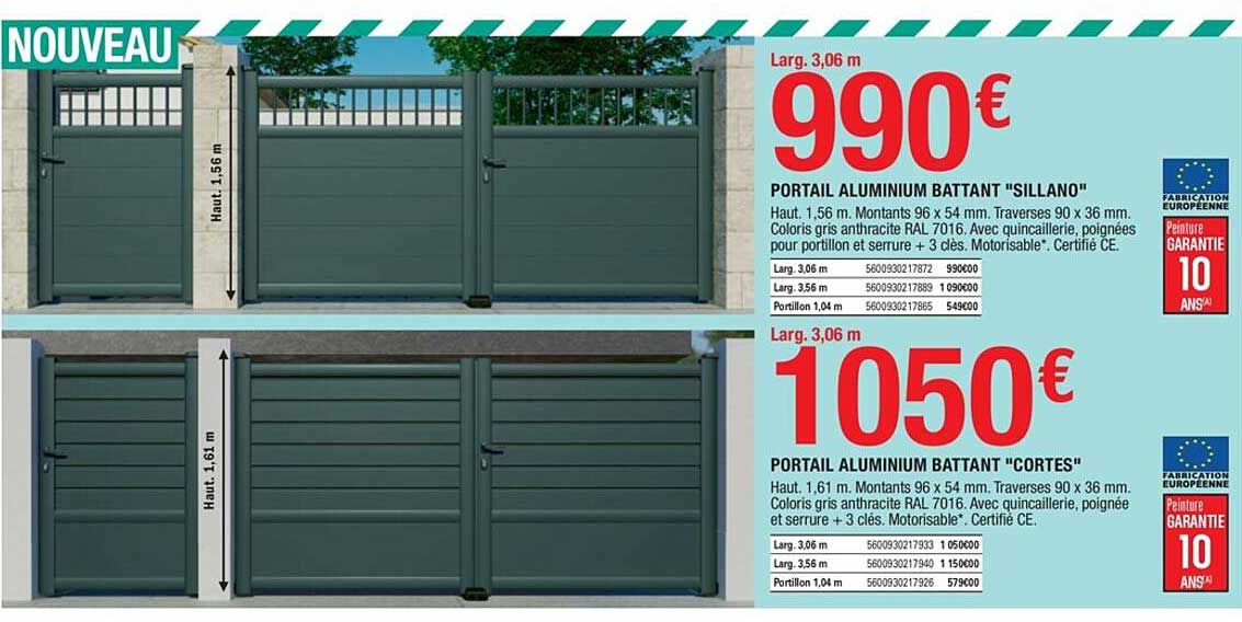 Portail Aluminium Battant "sillano" Portail Aluminium Battant "cortes"