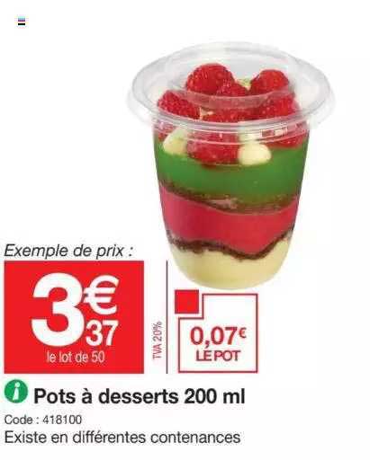 pots à desserts 200 ml