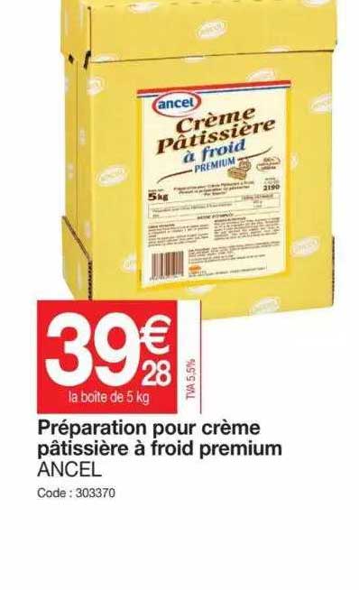 préparation pour crème pâtissière à froid premium ancel