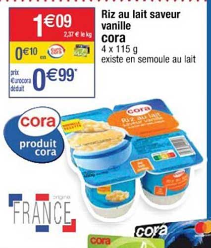 Riz Au Lait Saveur Vanille Cora