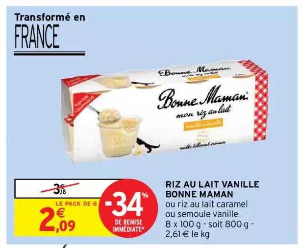 riz au lait vanille bonne maman