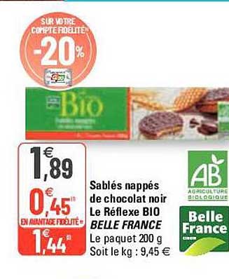 sablés nappés de chocolat noir le réflexe bio belle france