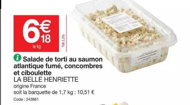 salade de torti au saumon atlantique fumé, concombres et ciboulette la belle henriette