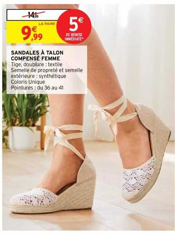 sandales à talon compensé femme