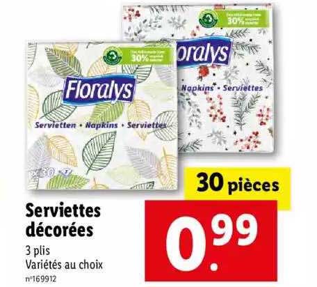Serviettes Décorées Floralys