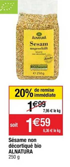 sésame non décortiqué bio alnatura