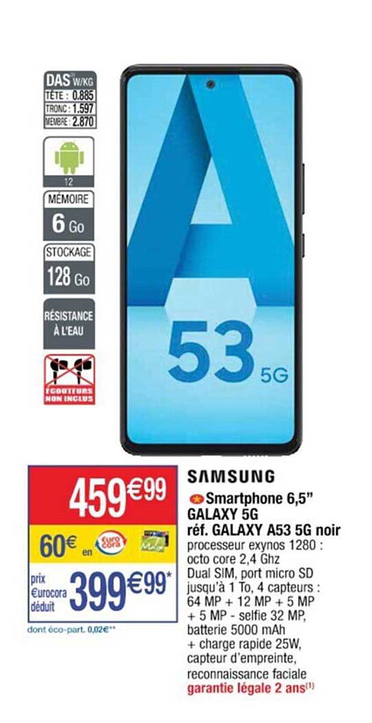 Smartphone 6,5" Galaxy A53 5g Noir