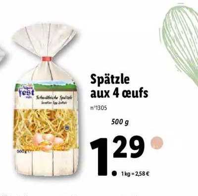 spätzle aux 4 oeufs alpen fest style