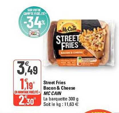 street fries bacon & cheese mc cain