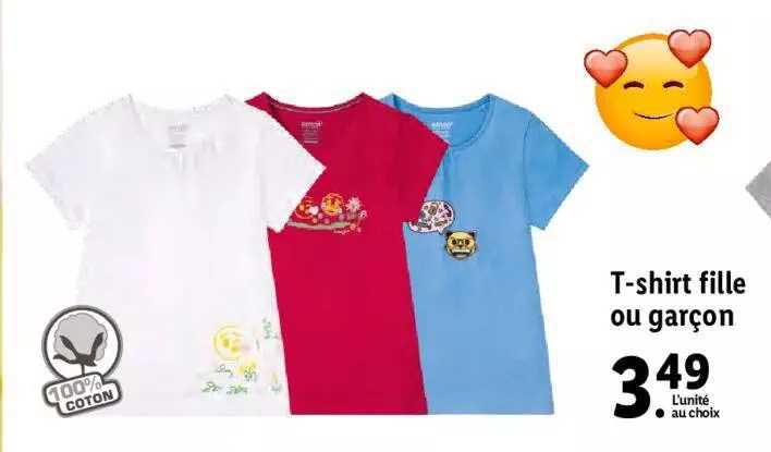 t-shirt fille ou garçon