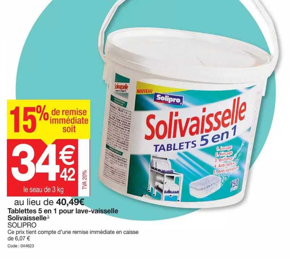 tablettes 5 en 1 pour lave-vaisselle solivaisselle solipro