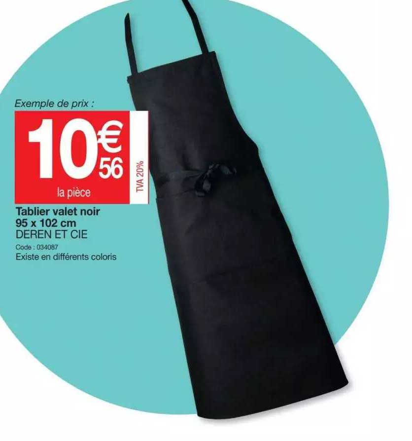 tablier valet noir 95 x 102 cm deren et cie