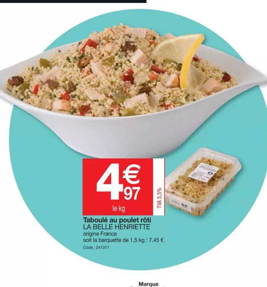 taboulé au poulet rôti la belle henriette