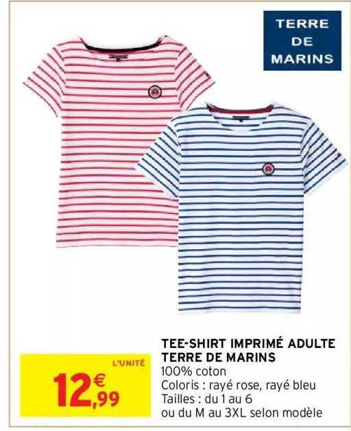 tee-shirt imprimé adulte terre de marins