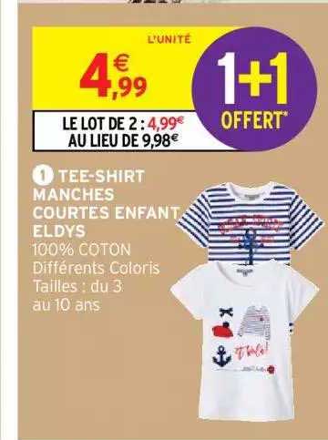tee-shirt manches courtes enfant eldys