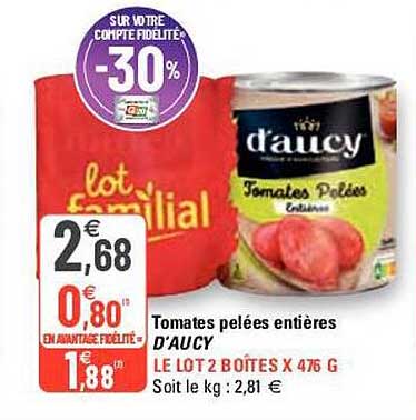 Tomates Pelées Entières D'aucy