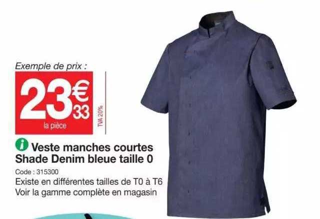 veste manches courtes shade denim bleue taille 0