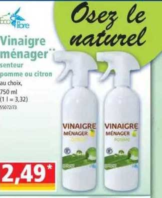 vinaigre ménager senteur pomme ou citron