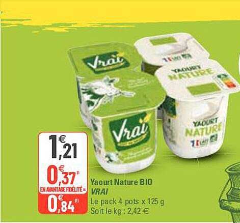 Yaourt Nature Bio Vrai