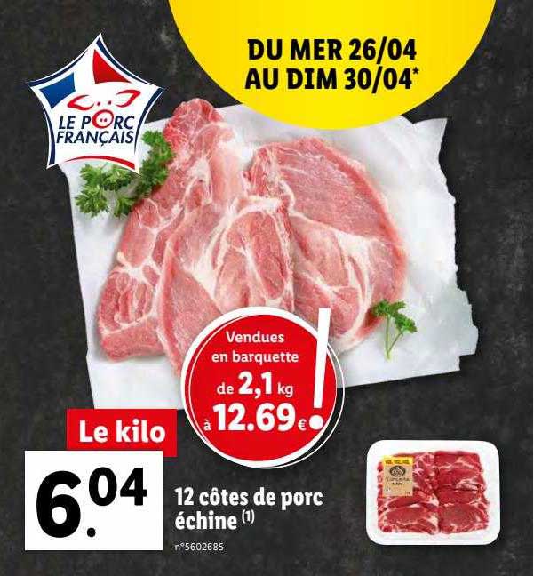 12 Côtes De Porc échine