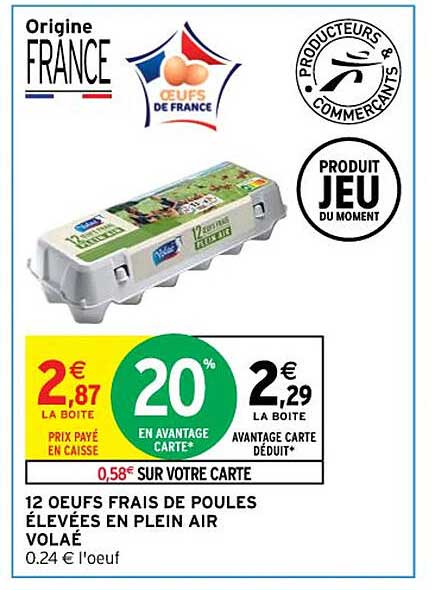 12 œufs frais de poules élevées en plein air volaé