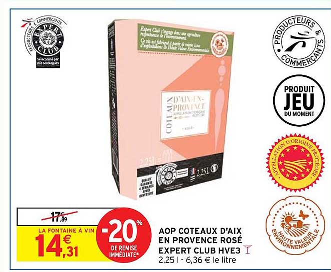 Aop Côteaux D'aix En Provence Rosé Expert Club Hve3