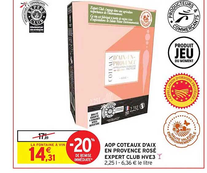 Aop Côteaux D'aix En Provence Rosé Expert Club Hve3